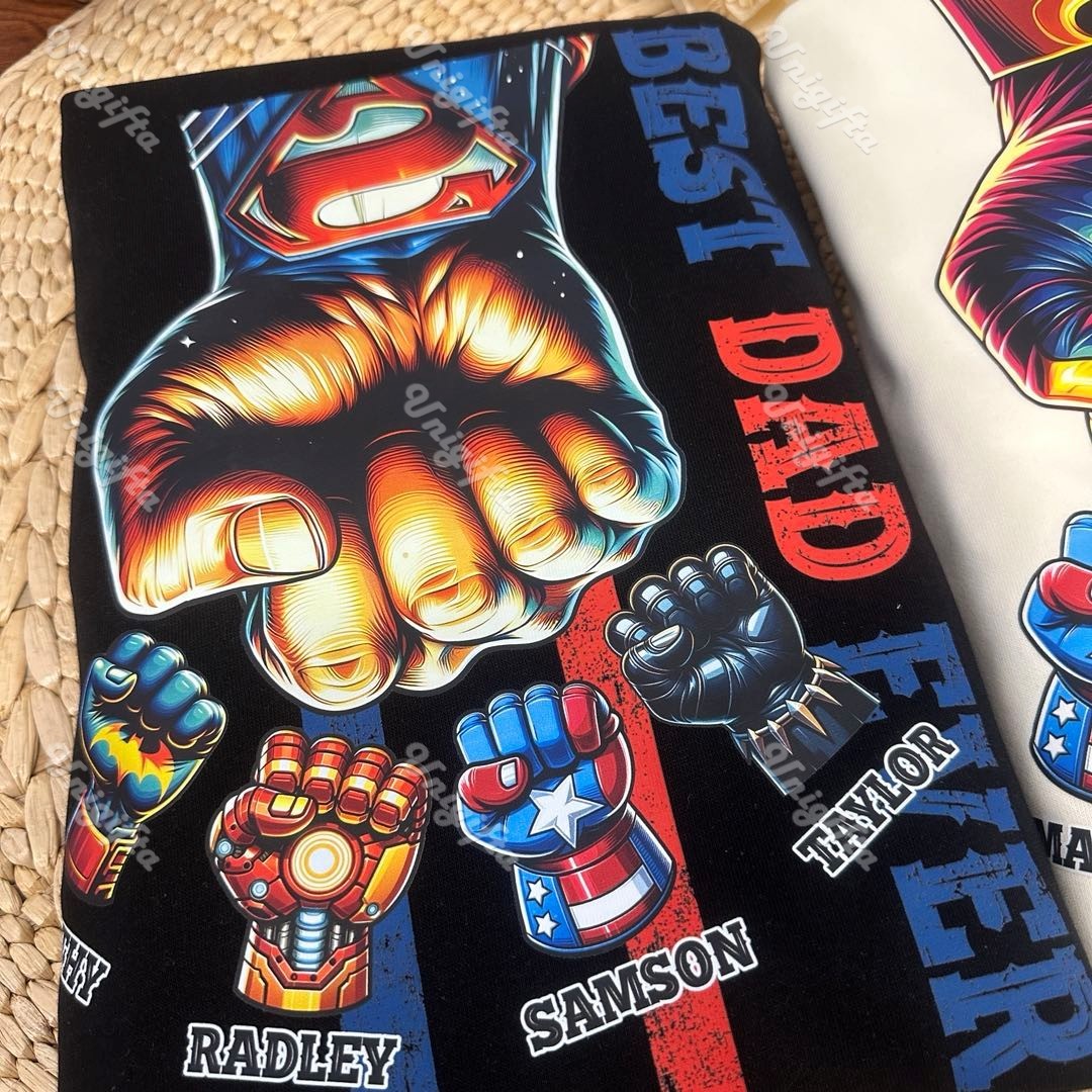 50% OFF🦸Custom Superhero Fist Bump Best Dad Ever T-shirt/Crewneck/Hoodie