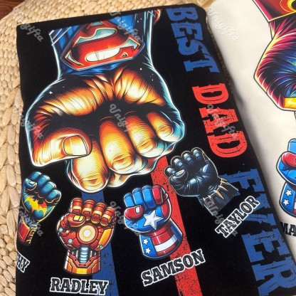 50% OFF🦸Custom Superhero Fist Bump Best Dad Ever T-shirt/Crewneck/Hoodie