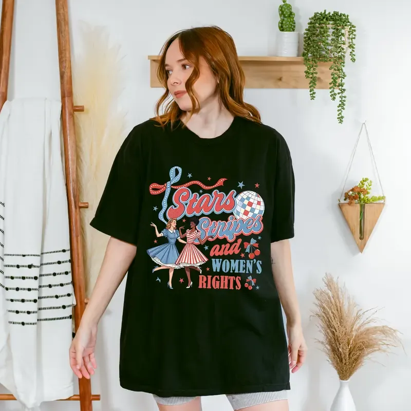 “Stars, Stripes & Women’s Rights” Retro Feminist Tee | Patriotic Equality Shirt