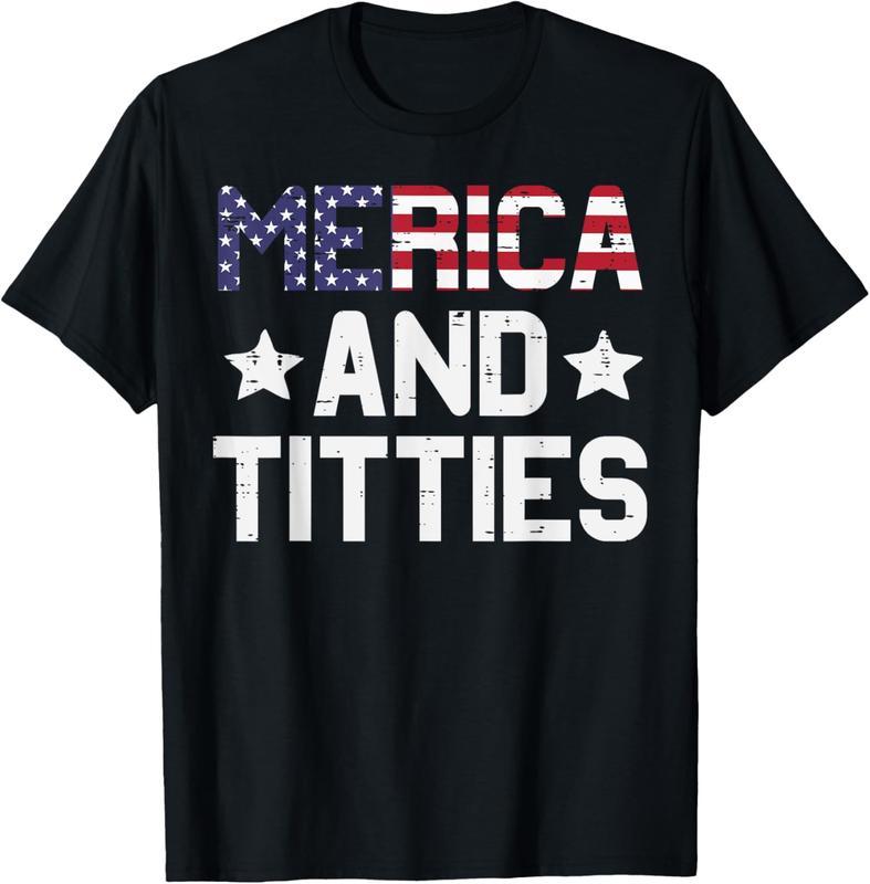 “Raunchy Patriot” ‘MERICA AND TITTIES Party Tee