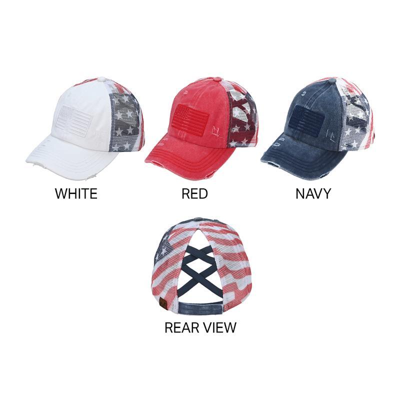 “Patriotic Retro” Distressed American Flag Trucker Hat