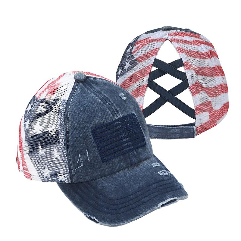 “Patriotic Retro” Distressed American Flag Trucker Hat