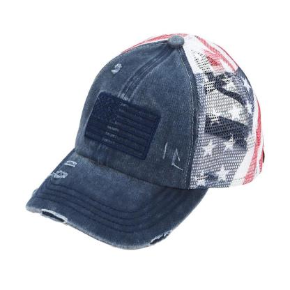 “Patriotic Retro” Distressed American Flag Trucker Hat