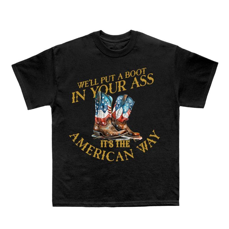 “Hardcore Patriot” American Way Cowboy Boot Hoodie