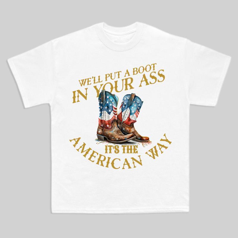 “Hardcore Patriot” American Way Cowboy Boot Hoodie