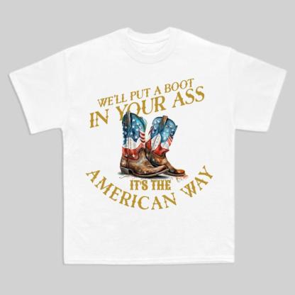 “Hardcore Patriot” American Way Cowboy Boot Hoodie