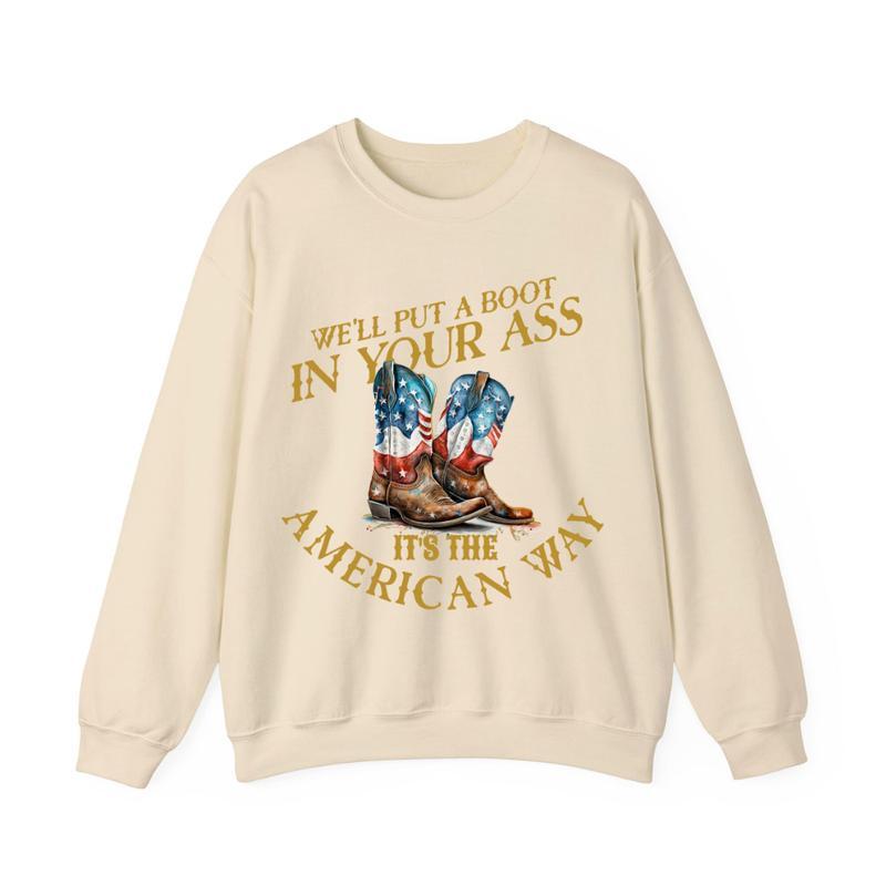 “Hardcore Patriot” American Way Cowboy Boot Hoodie