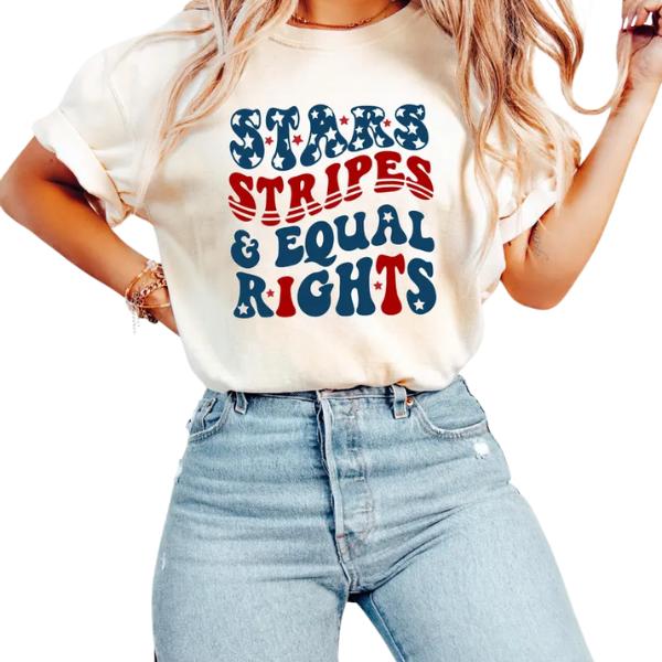 “Patriotic Equality” Stars Stripes & Equal Rights Tee
