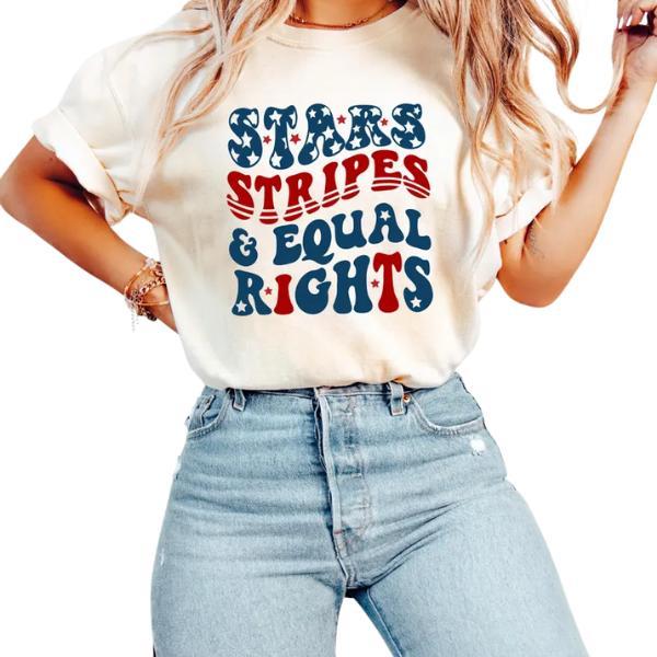 “Patriotic Equality” Stars Stripes & Equal Rights Tee