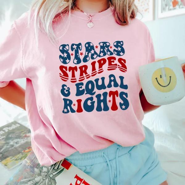 “Patriotic Equality” Stars Stripes & Equal Rights Tee