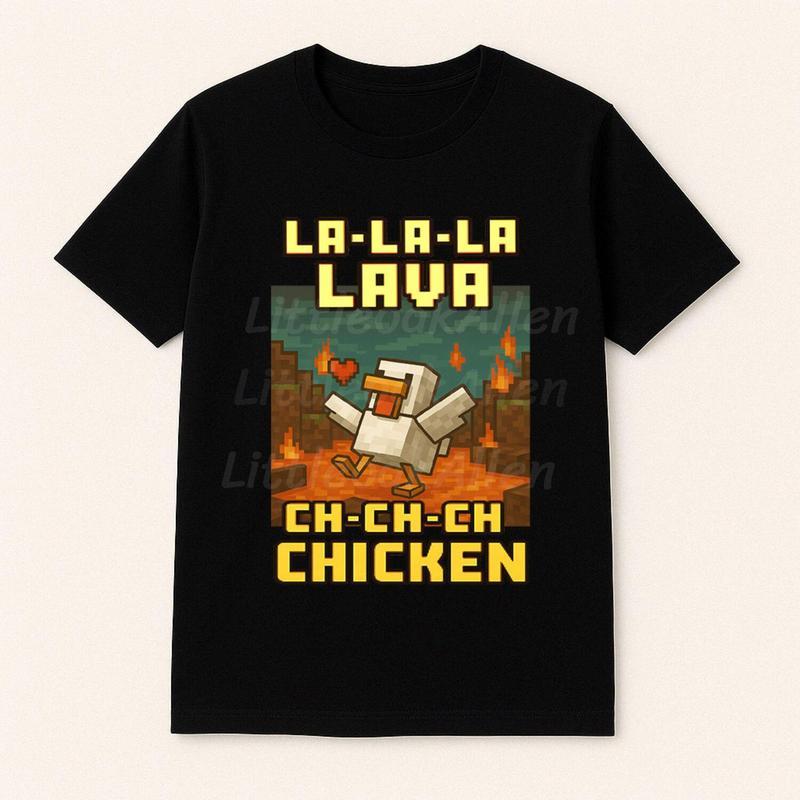 “Gaming Meme” Pixel Chicken Lava Dance Tee