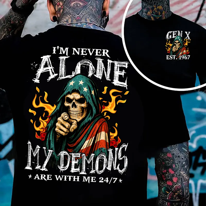 “Gen X Demons” 24/7 Rebel Skull Graphic Tee