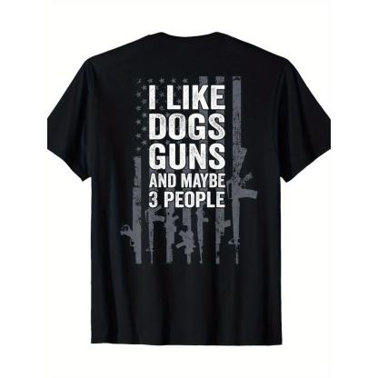 “Hardcore American” Dogs, Guns & 3 People Tee