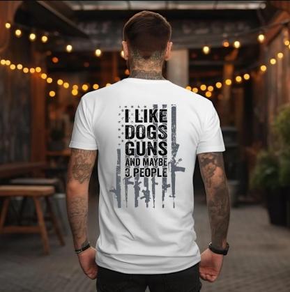 “Hardcore American” Dogs, Guns & 3 People Tee