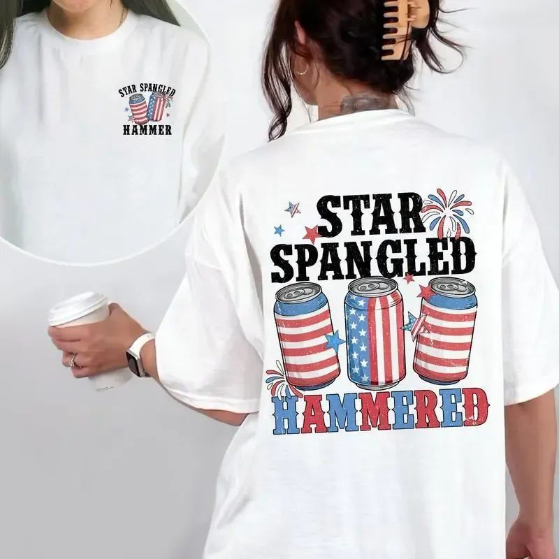 “4th of July Hammered” Star Spangled Beer Can Tee