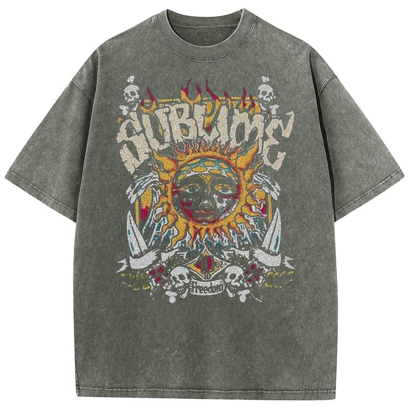 “Vintage Sublime Rock” Washed Graphic Tee