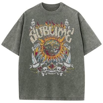 “Vintage Sublime Rock” Washed Graphic Tee