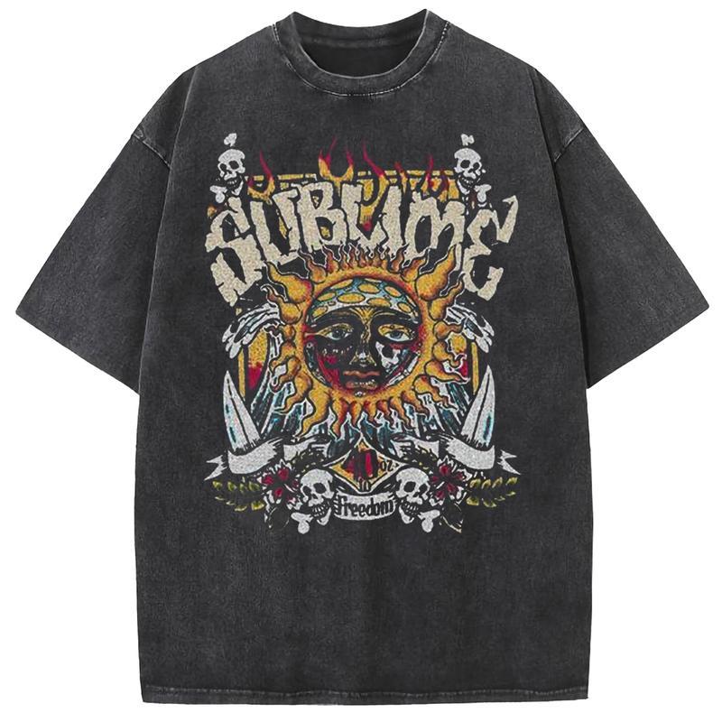 “Vintage Sublime Rock” Washed Graphic Tee