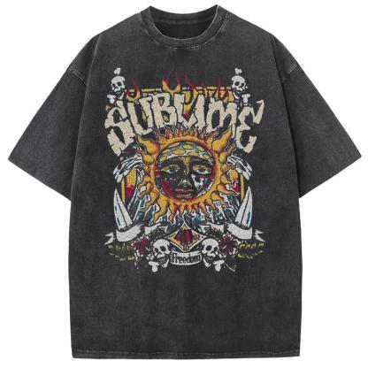 “Vintage Sublime Rock” Washed Graphic Tee