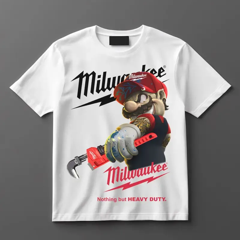 “Hardcore Crossover” Mario Milwaukee Heavy Duty Tee
