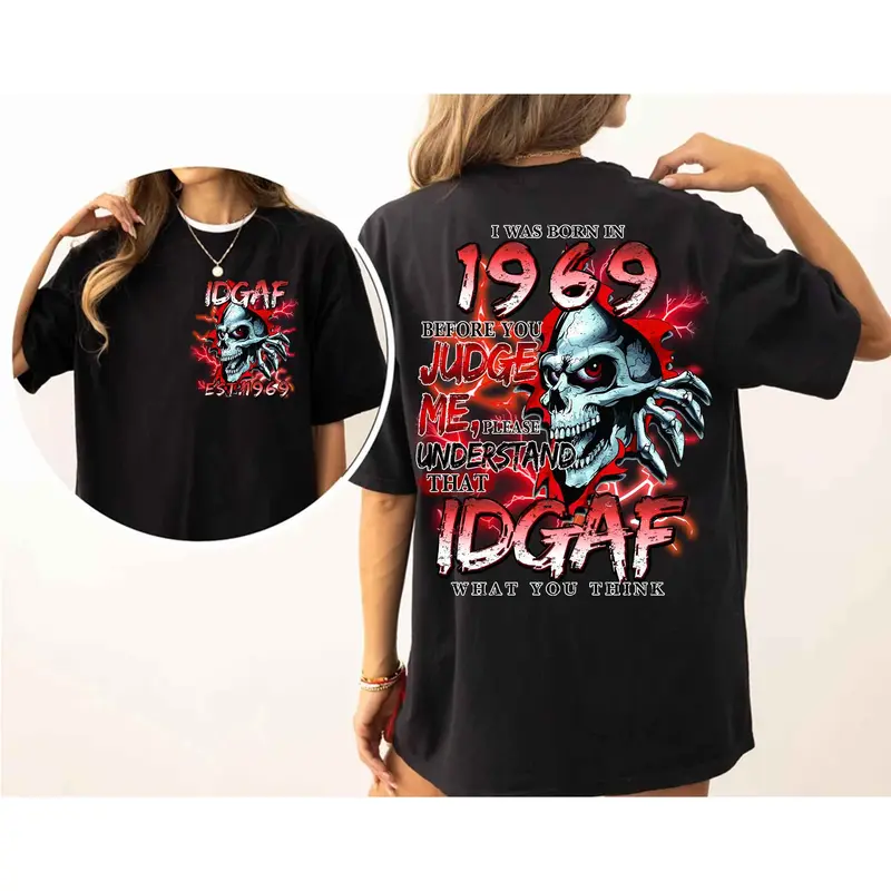 “Rebel Attitude” IDGAF 1969 Skull Tee