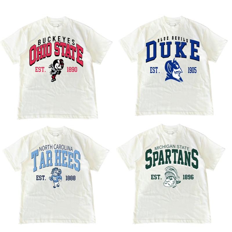 “College NCAA Pride” Vintage Sports Tees