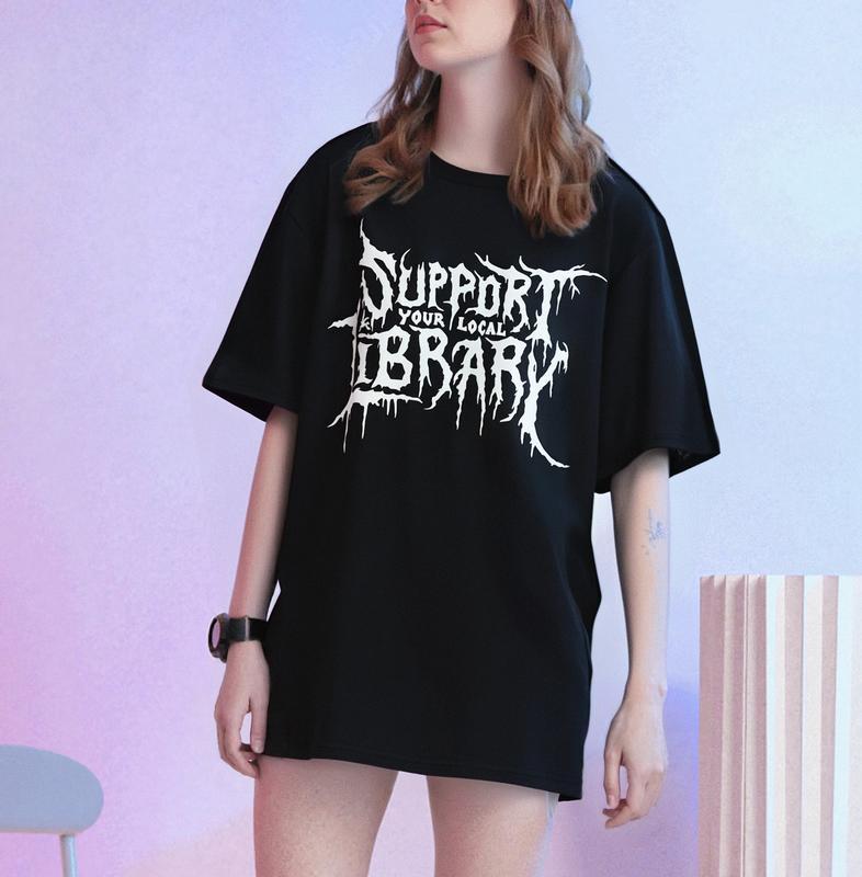 “Support Your Local Library” Metal - Edge Graphic Tee