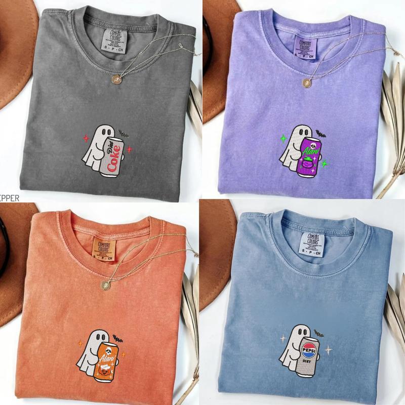 Embroidered Spooky Drink Halloween Crewneck Hoodie