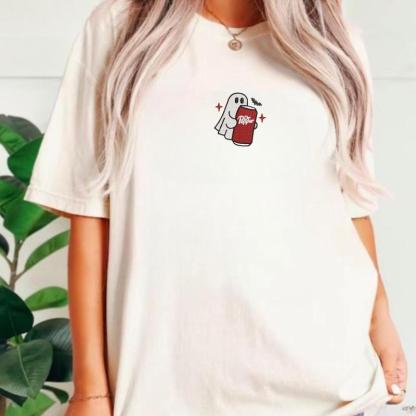 Embroidered Spooky Drink Halloween Crewneck Hoodie