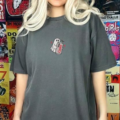 Embroidered Spooky Drink Halloween Crewneck Hoodie