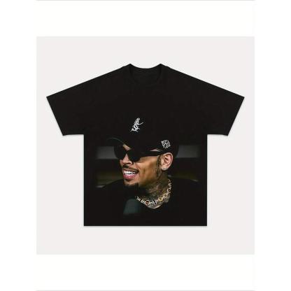 “Chris Brown Image Black Graphic Tee”