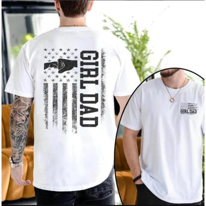"Girl Dad" Flag Retro Dad Tee