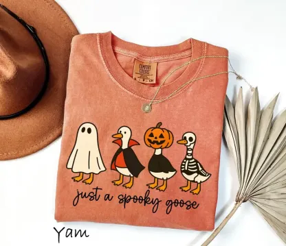 Adorable Spooky Goose Halloween Graphic Tee