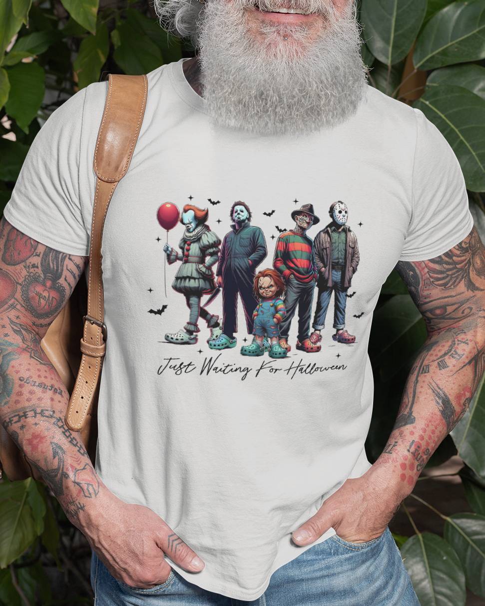 Classic Horror Icons "Just Waiting For Halloween" Apparel