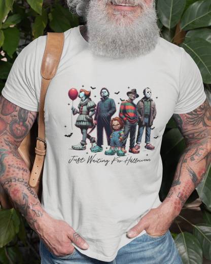 Classic Horror Icons "Just Waiting For Halloween" Apparel