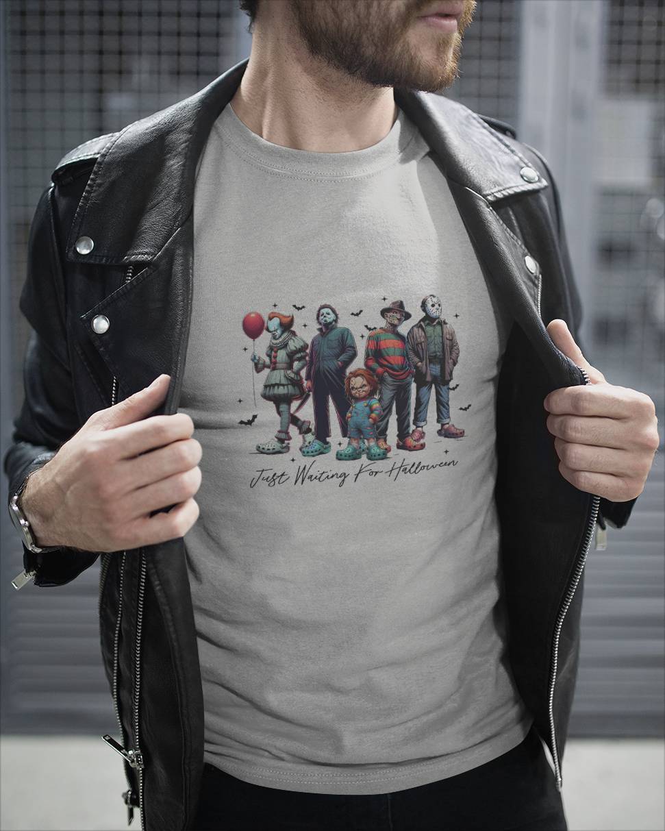 Classic Horror Icons "Just Waiting For Halloween" Apparel