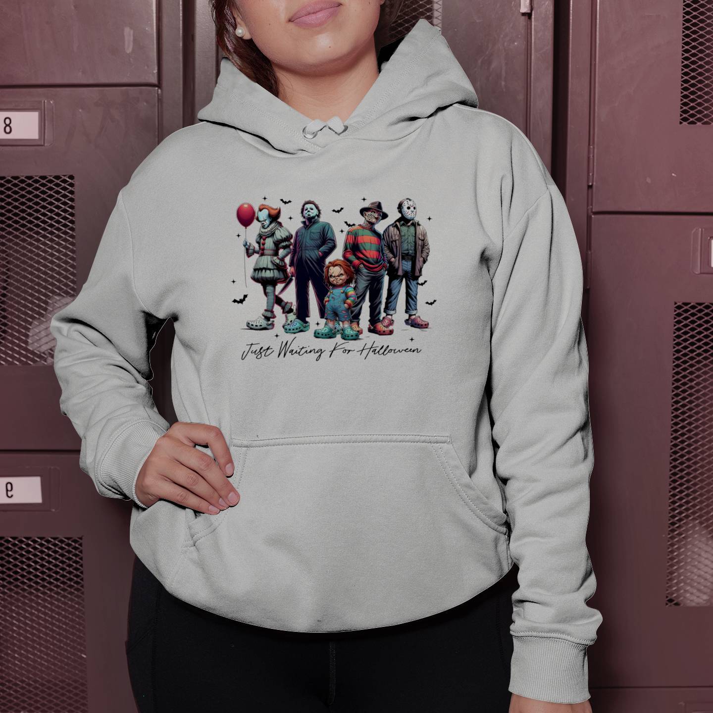 Classic Horror Icons "Just Waiting For Halloween" Apparel