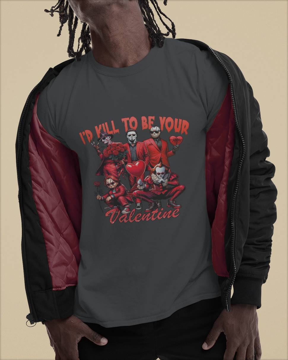 Horror Icons "I’d Kill To Be Your Valentine" Apparel