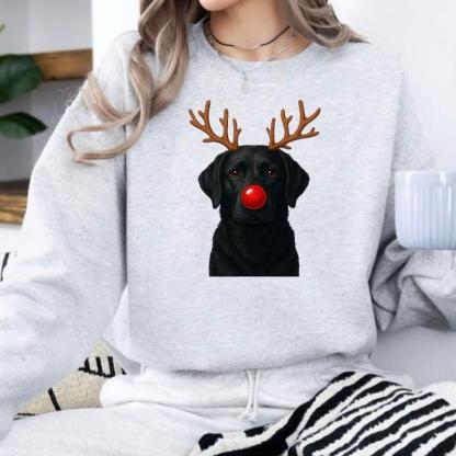 Custom Pet Reindeer Christmas Apparel - Personalized Dog/Cat Festive Sweatshirt & Hoodie