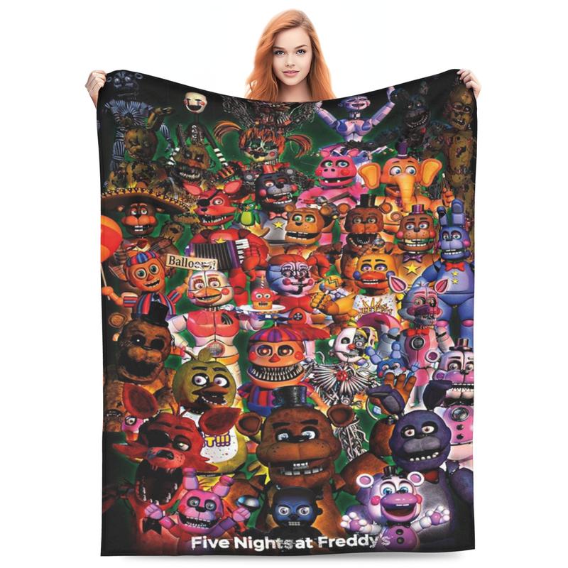 Five Nights at Freddy’s Character Collage Throw Blanket – FNAF Fan Soft Plush Blanket
