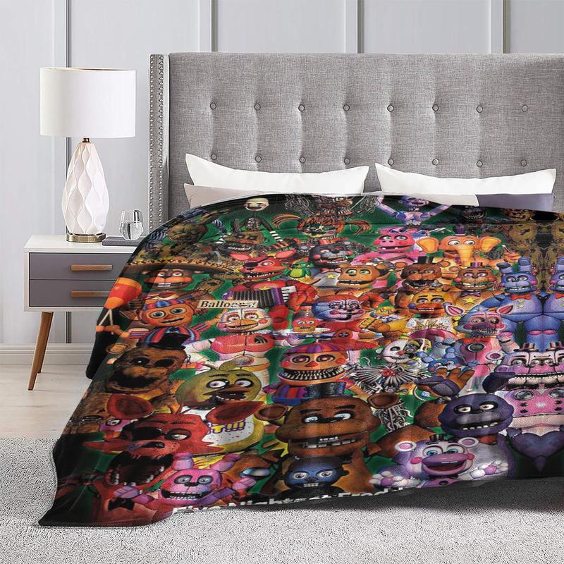 Five Nights at Freddy’s Character Collage Throw Blanket – FNAF Fan Soft Plush Blanket