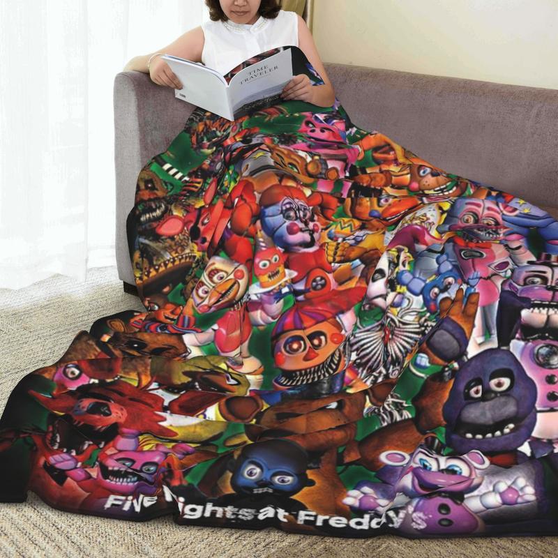 Five Nights at Freddy’s Character Collage Throw Blanket – FNAF Fan Soft Plush Blanket