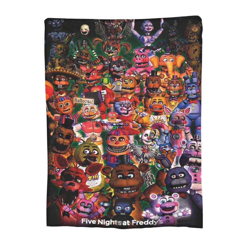 Five Nights at Freddy’s Character Collage Throw Blanket – FNAF Fan Soft Plush Blanket