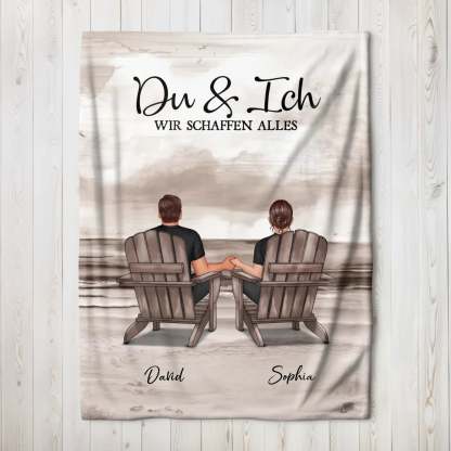 You & Me Beach Love Custom Blanket