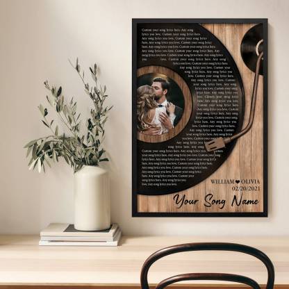 Vinyl Record Custom Song Lyrics Wall Art