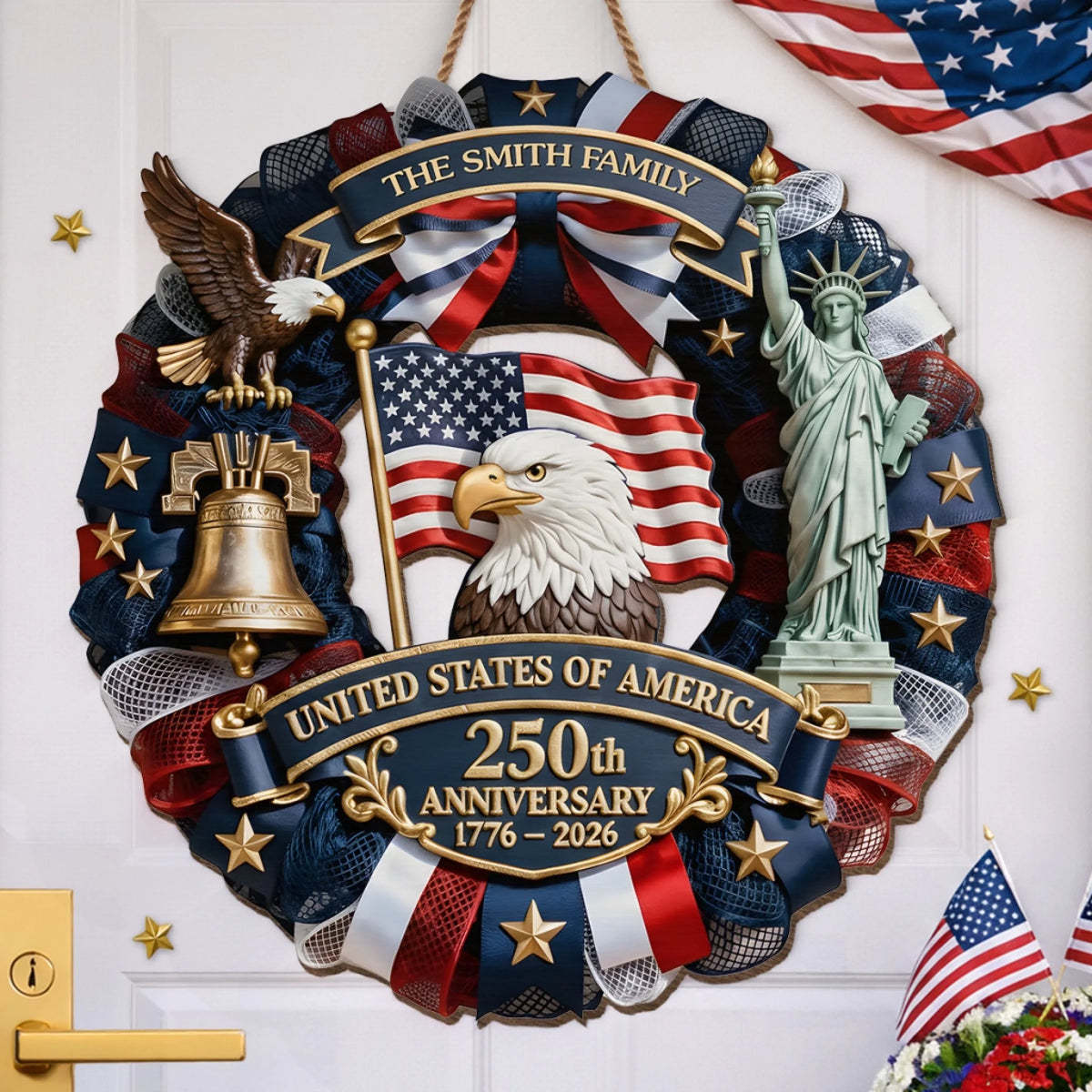 Custom America 250th Wood Sign Anniversary Gifts