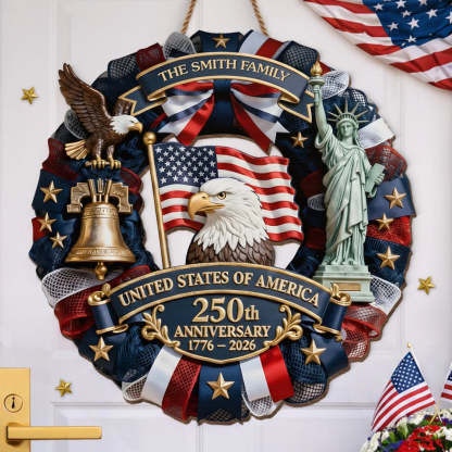 Custom America 250th Wood Sign Anniversary Gifts