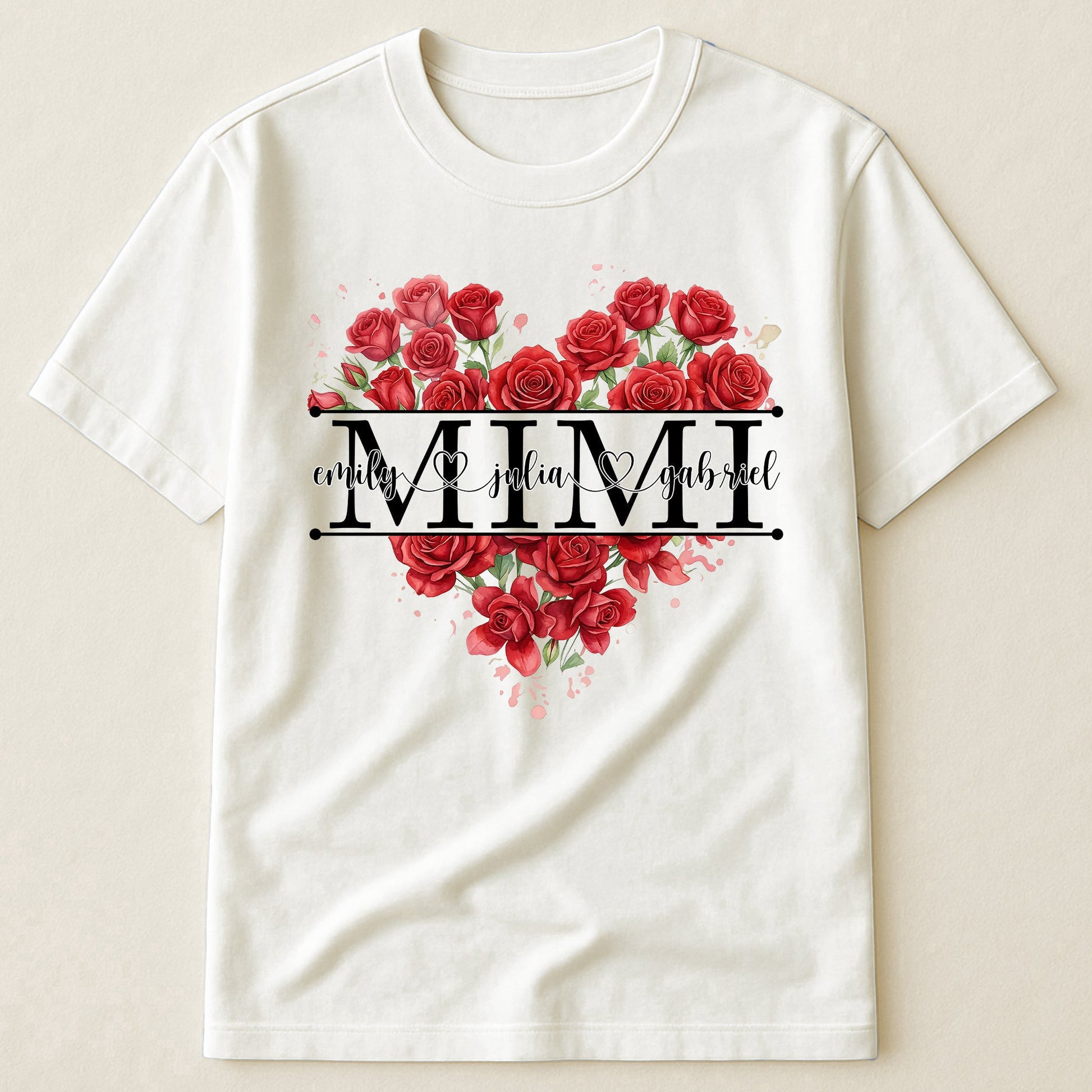Custom Mimi Shirt with Birth Flowers & Grandkids Names - Personalized Mother's Day Gift