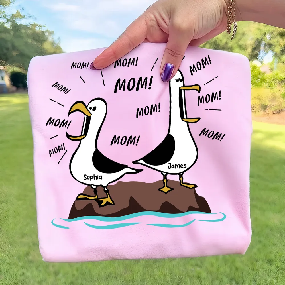 Seagull Mom Mom Mom - Personalized Shirt - Funny Mother's Day Gift For Mom