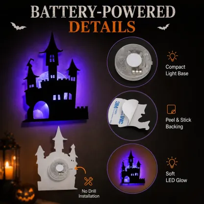 Halloween LED Silhouette Wall Lights – Peel & Stick